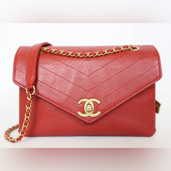 CHANEL Chevron Envelope Bag - Picture 1 of 16